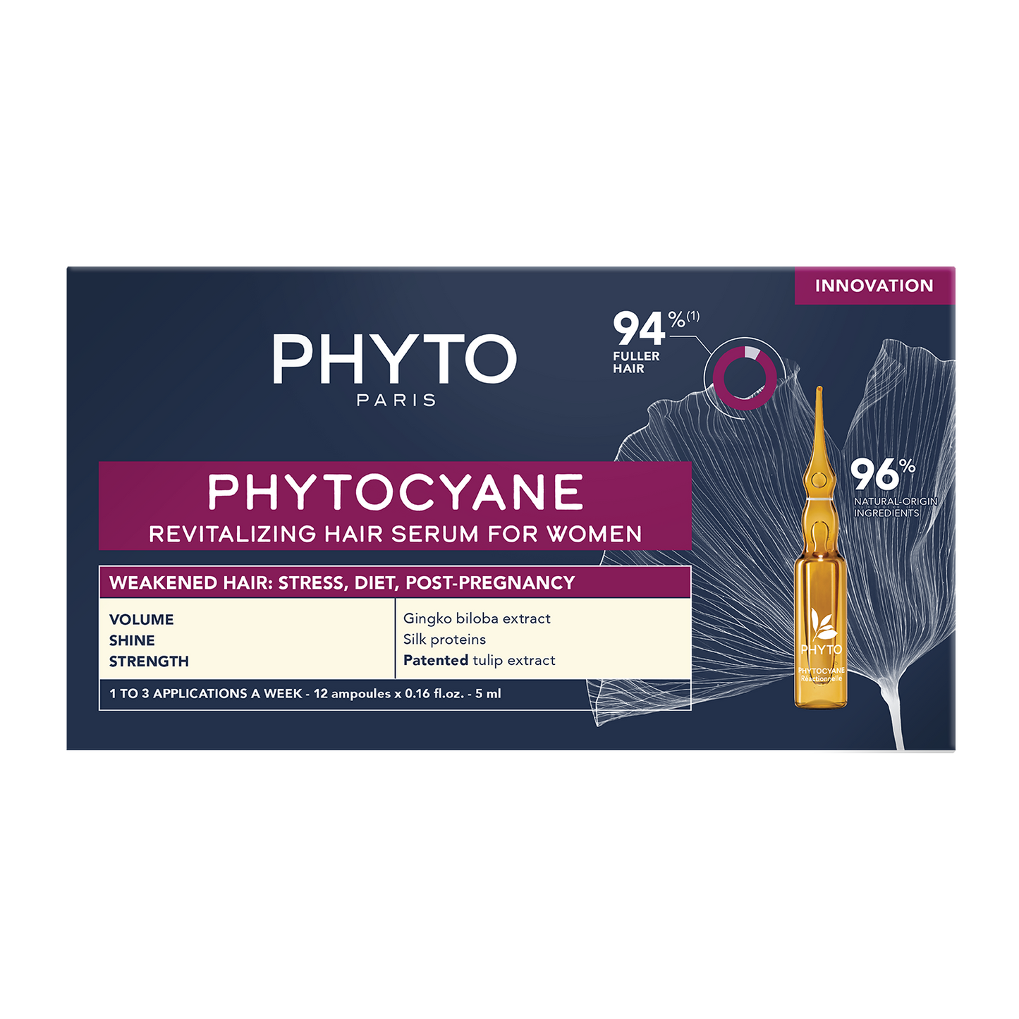 PHYTOCYANE Kadınlar için Dönemsel Saç Bakım Serumu 12X5 ML